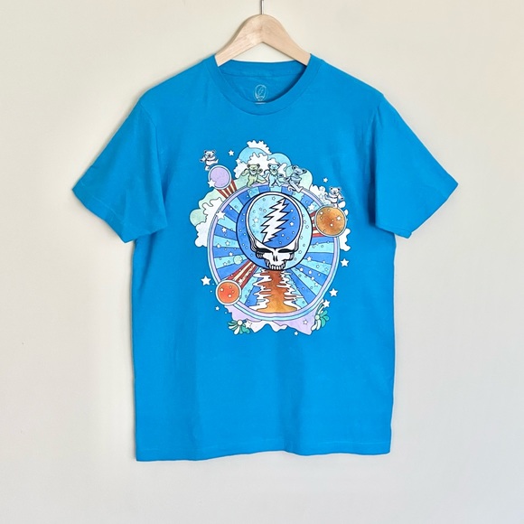Grateful Dead Skull In Clouds Graphic Blue T Shirt Adult size Medium - Picture 2 of 8